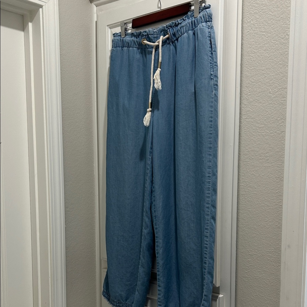 Andrew Marc Blue Wide Leg Jeans